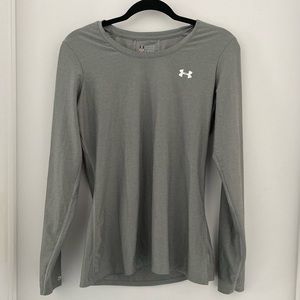 Under Armour Heat Tech Grey Long Sleeve Workout Shirt
